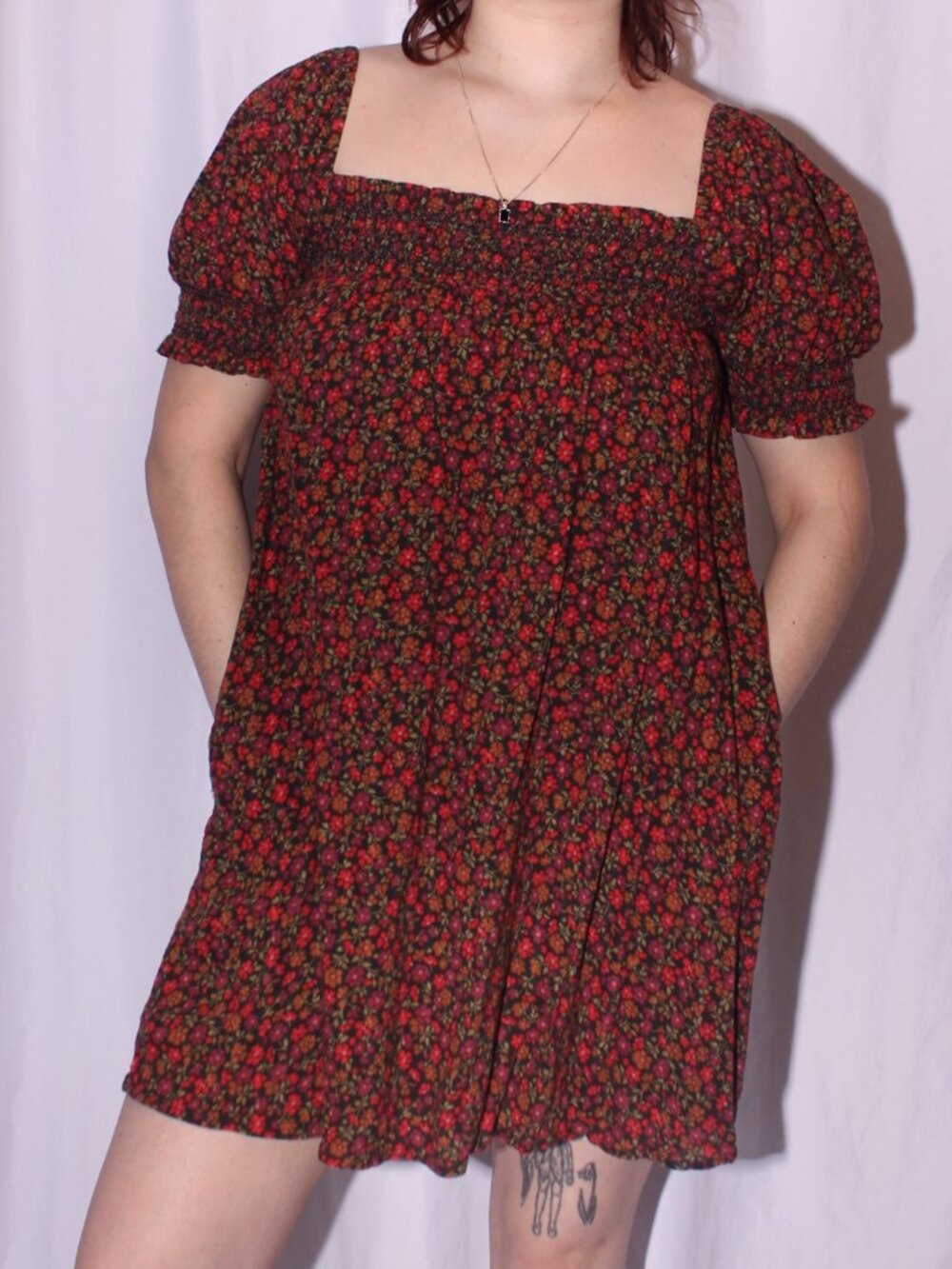 American Eagle floral puff sleeve dress